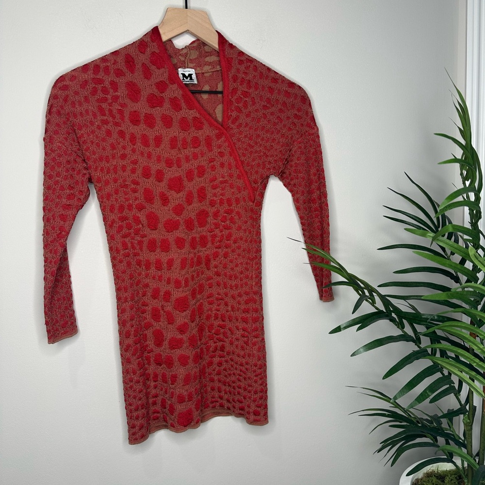 Missoni Red Knit Wrap Top